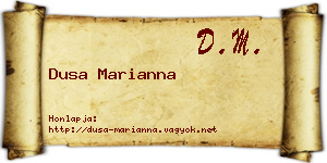Dusa Marianna névjegykártya
